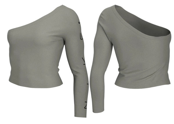 Top Asymetryczny Nike CZ8188-320 Szary XS Długi Rękaw