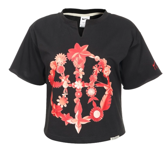 Czarny T-shirt Damski Nike Dri-FIT Cut-Off Crew DH7569-010 S