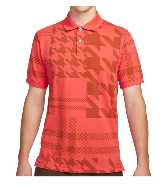 Koszulka Męska Nike Plaid Mash Polo DA2841-631 M Czerwona