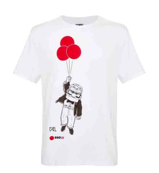 Biała koszulka damska Disney XS z nadrukiem Carl Fredricksen