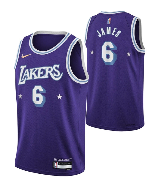 Fioletowa Koszulka NBA Lakers LeBron James City Edition M