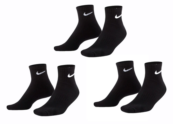 Czarny Zestaw Skarpetek Nike SX7677-010 L 3 Pary Unisex