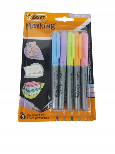 Markery  permanentne Bic Pastel 5 szt.