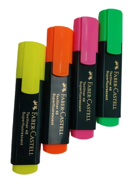 ZAKREŚLACZ  TEXTLINER 48 SUPERFLUORESCENT 4szt FABER-CASTELL