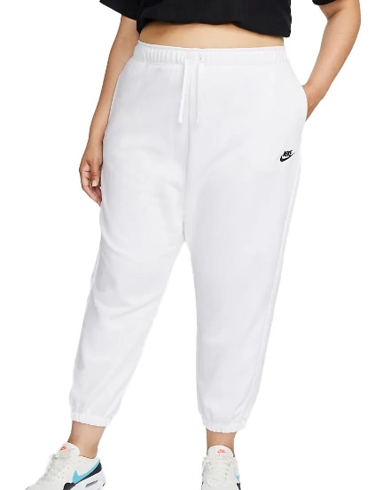 Białe Spodnie Damskie Nike DV5084-100 2X Club Fleece Plus Size