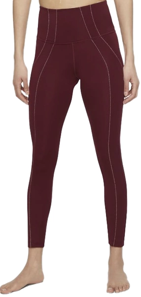 Bordowe Legginsy Damskie Nike DD5772-638 S Yoga Dri-FIT