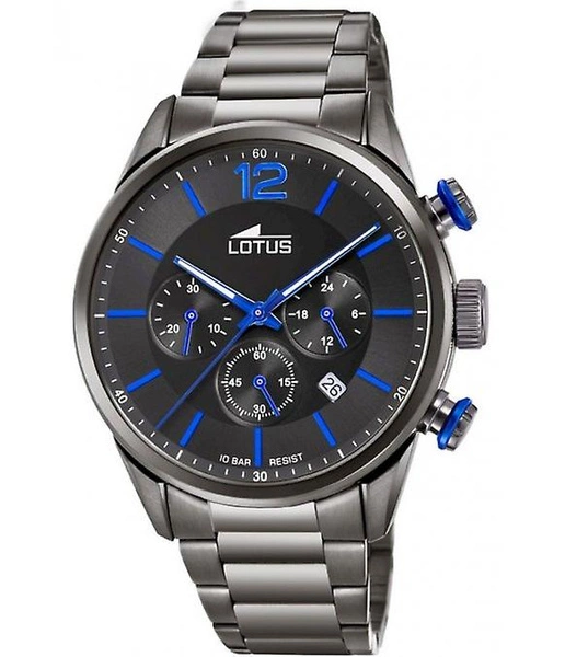 Zegarek Męski Lotus 18686/3 Czarna Tarcza Szara Stal