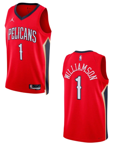 Czerwona Koszulka NBA Pelicans Williamson Statement Edition M