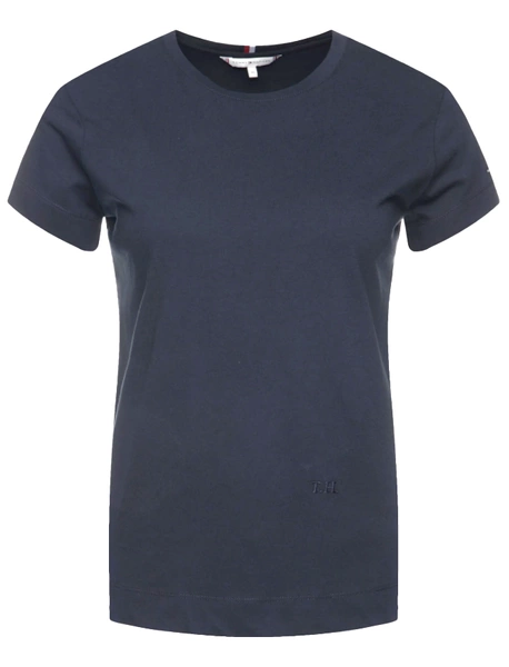 Tommy Hilfiger Koszulka Damska - T-shirt Granatowy - Sky Capitan - Rozmiar M - WW0WW25270403
