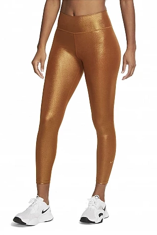 Złote Legginsy Damskie Nike CU6030-750 M One Icon Clash