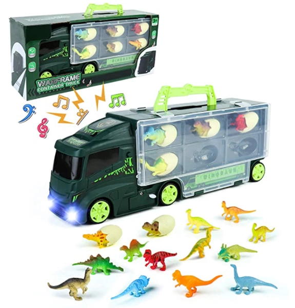 Grający Transporter Dinozaurów 16 cm z Figurkami