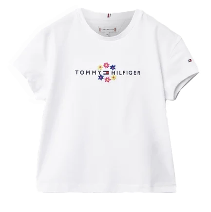 Biała Dziewczęca Koszulka Tommy Hilfiger KG0KG06172 104 cm