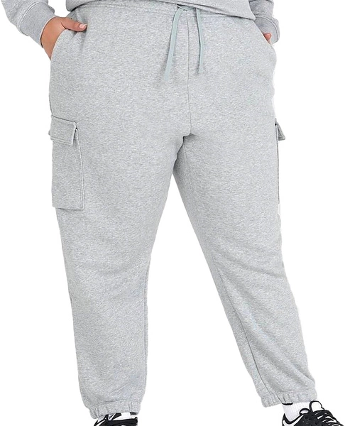 Szare spodnie Nike Club Fleece DV5083-063 1X Cargo Plus Size